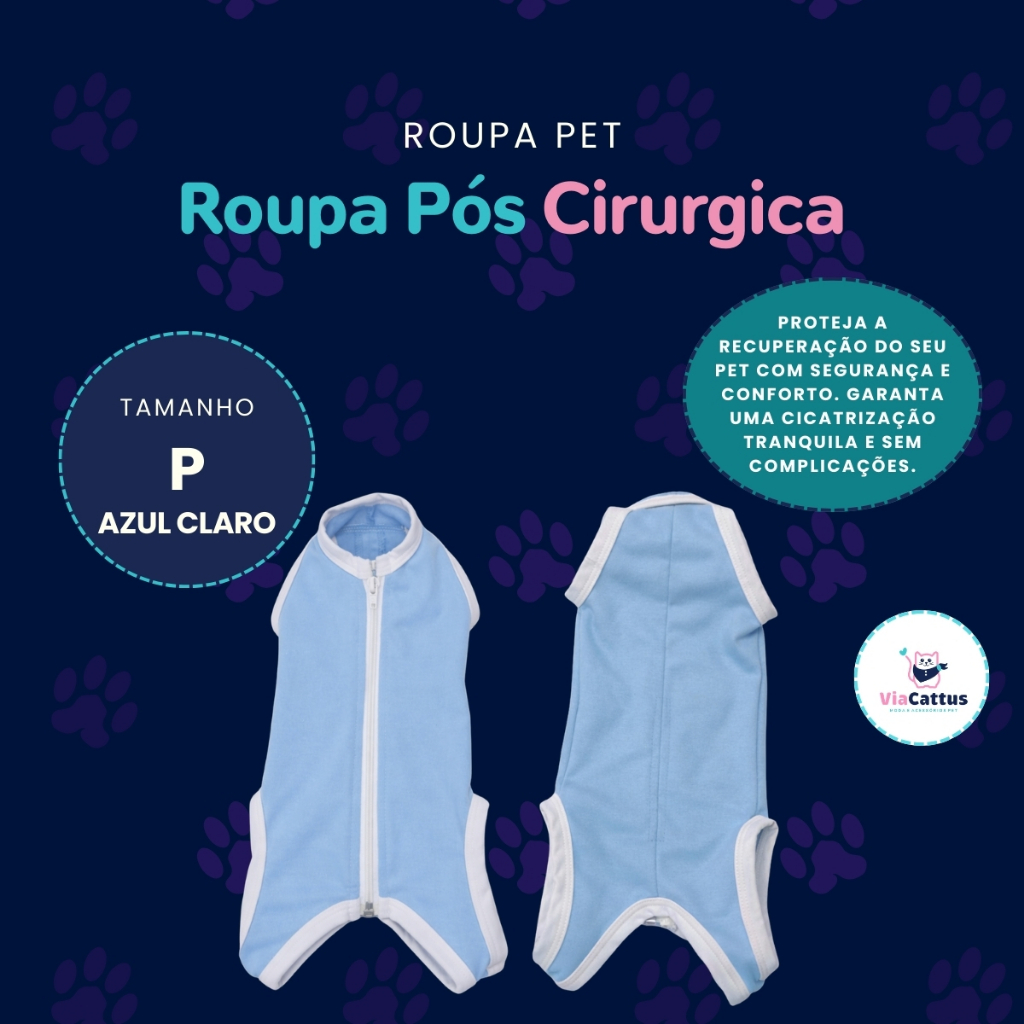 Roupa Pet Gato Pôs Operação Cirúrgica Castração Recuperação Protetora Confortável Respirável