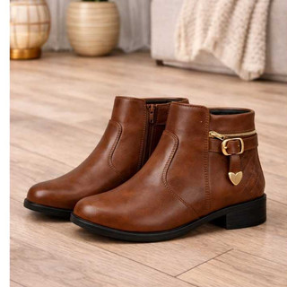 Bota Feminina Marrom Caramelo Tendencia Confortável Leve Macia Envio Imediato