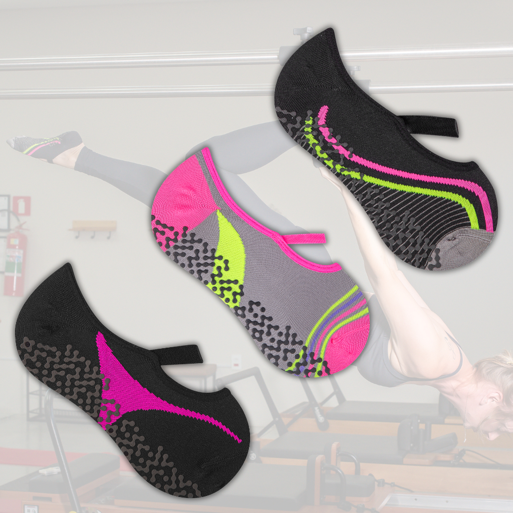 Meia para Pilates Antiderrapante sapatilha exercícios funcional em Oferta na Shopee