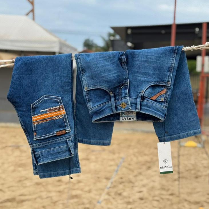 CALÇA COUNTRY INFANTIL MASCULINA / FEMININA JEANS ARIAT KIDS CAMPO RODEIO CONFORTAVEL MENINO CRIANÇA em Oferta na Shopee