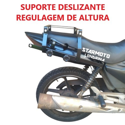 Suporte de Baú Cg TITAN e FAN 1995 até 2008 - Pode Levar Garupa - Bagageiro Deslizante para Caixa de Moto 125 e 150 em Oferta na Shopee
