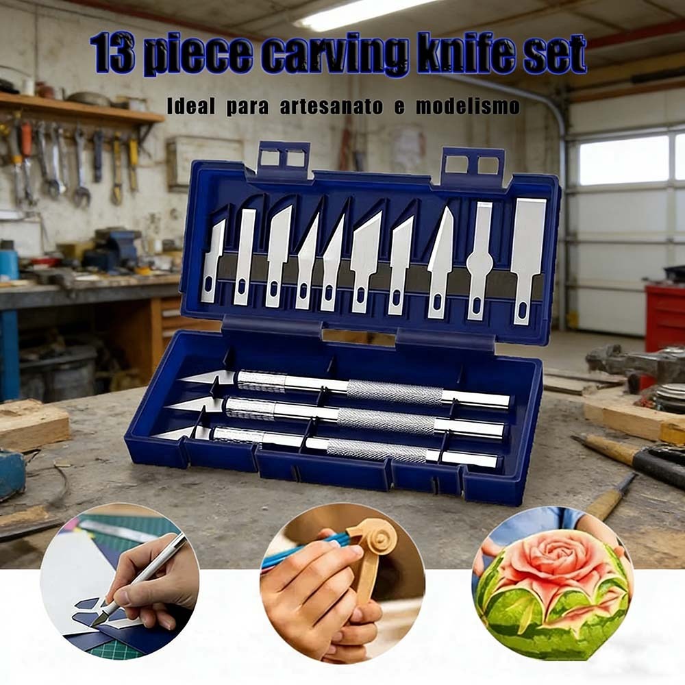 Kit de Estiletes de Precisão com 13 Peças (incluindo estojo magnético) - Ideal para artesanato e modelismo！