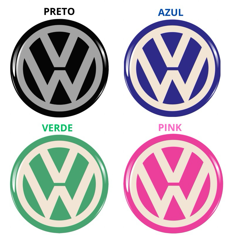 Adesivo Resinado Emblema VW Volks Alto Padrão Centro Chave Canivete