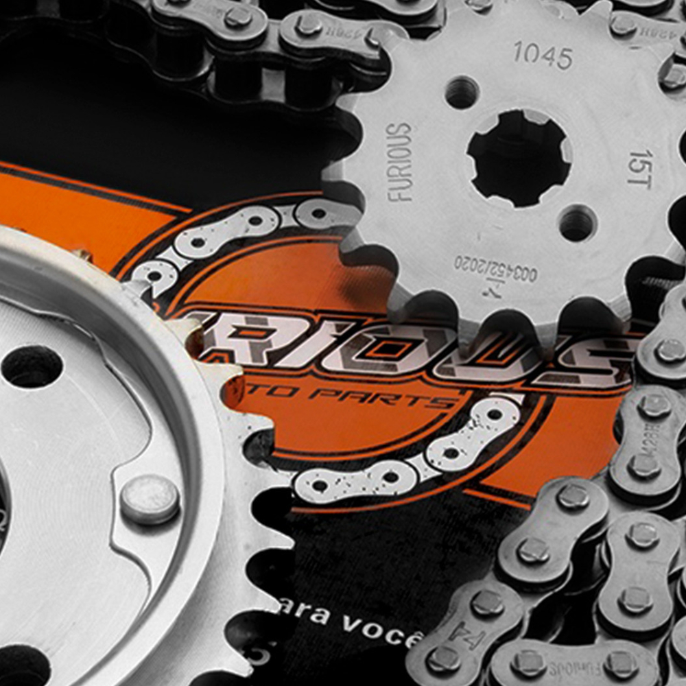 Kit Relação Transmissão Moto CG Titan 150 CG Fan  Original Furious Aço 1015 Envio Imediato