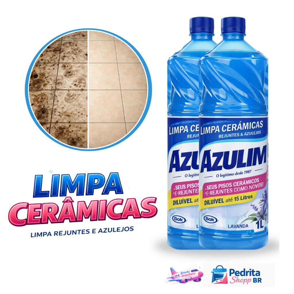 Removedor Azulim 1L Manchas Pesadas para Cerâmica, Rejunte e Azulejo Ação Imediata