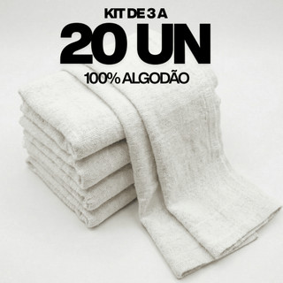Kit Panos de Chão Grande Duplo Alvejado 100% Algodão – Alta Absorção e Limpeza Pesada