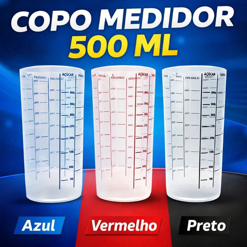 Copo Medidor de Cozinha Dosador de Medida 500 ML