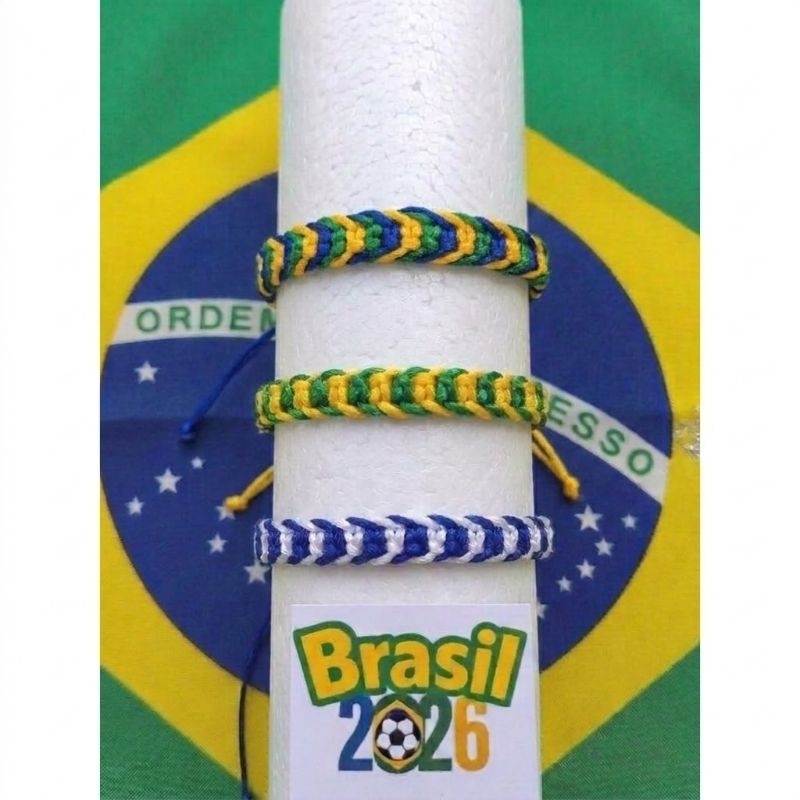 Pulseiras Reguláveis Tipo Bracelete da Seleção Brasileira Várias Cores Disponíveis