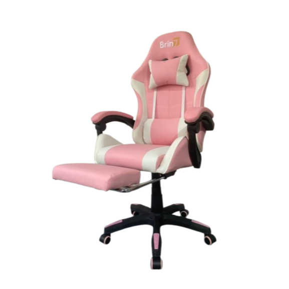 Cadeira Gamer Rosa Brin7 B7-008 Reclinável Ergonômica Confortável Setup Feminino