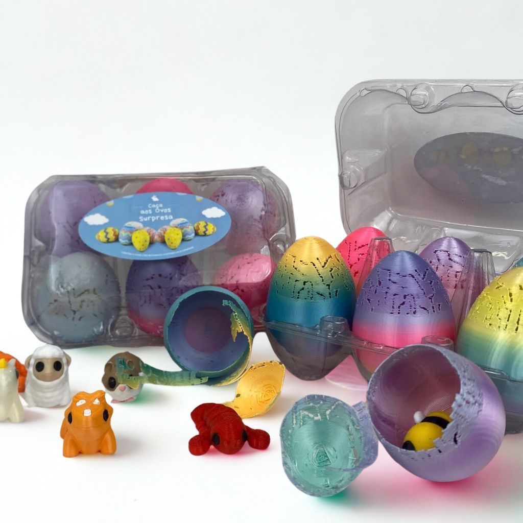 Ovinhos Surpresa para Quebrar com Mini Wiggles Colecionáveis – Caixa com 6 Ovos Coloridos