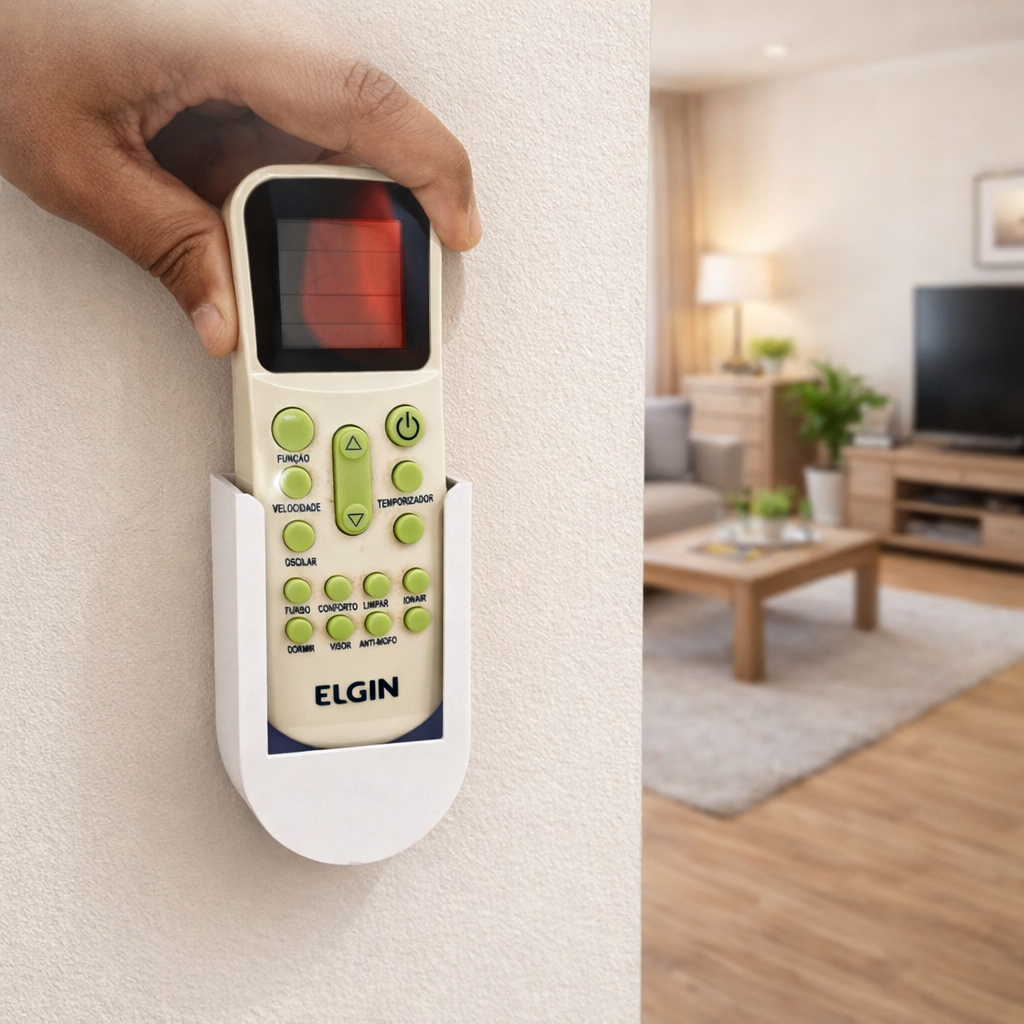 Suporte para Controle Ar Condicionado ELGIN Porta Controle de Parede com Fita Dupla Face
