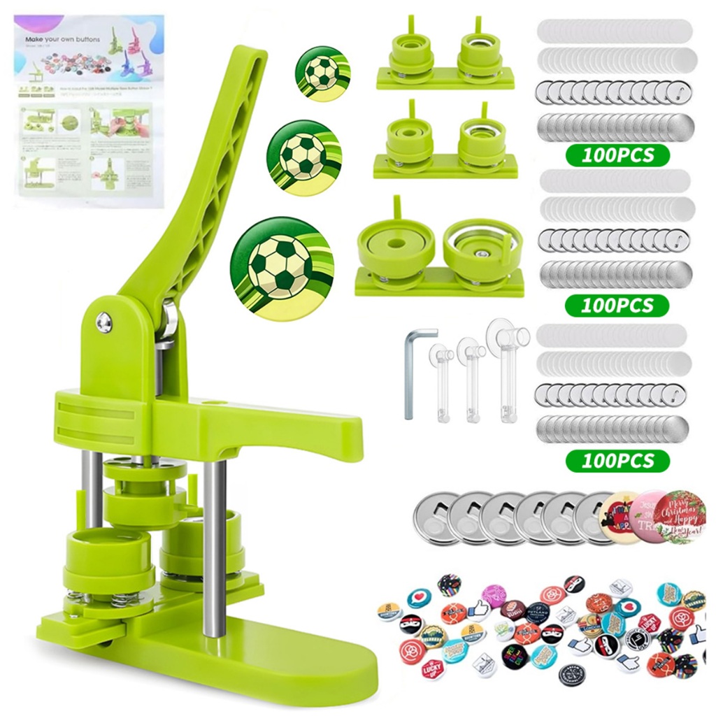 3 Kit Conjunto de Máquina de Crachá Deslizante Máquina De Button, Botão, Broche, Crachá 25/32/58mm 300 Boton em Oferta na Shopee