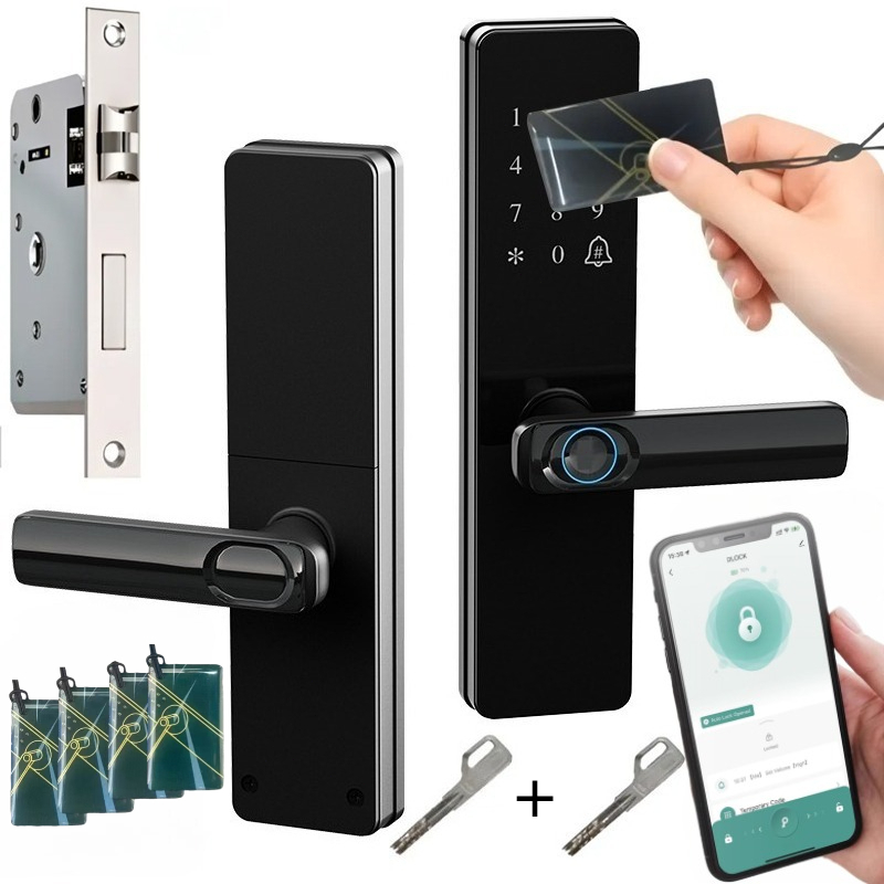 Tuya Wifi Fechadura digital biométrica com aplicativo  Fechadura eletrônica biométrica