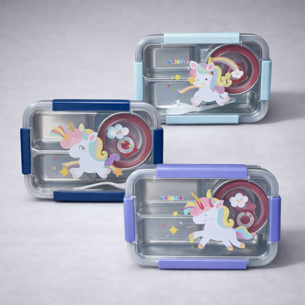 Lancheira  Aço Inox  Marmita Unicórnio - HK Baby