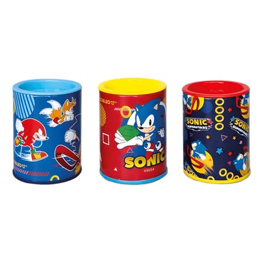 Apontador Do Sonic com Depósito 2 Furos Latinha - Leonora