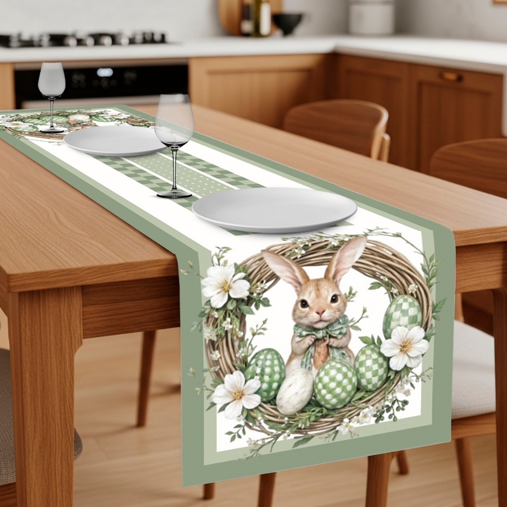 Trilho de Mesa Posta Decoração de Páscoa Cozinha Em Tecido 1,40 x 0,40 Mt em Oferta na Shopee