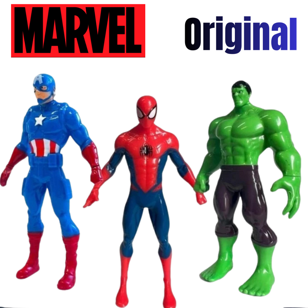 Boneco Colecionável Marvel Vingadores Homem De Ferro Capitão América Homem Aranha Hulk Pantera Negra
