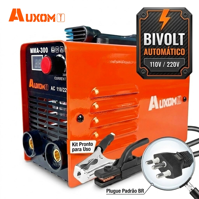 Máquina de Solda Inversora Portátil Bivolt 110/220V MMA Digital com Acessórios - AUXOM em Oferta na Shopee