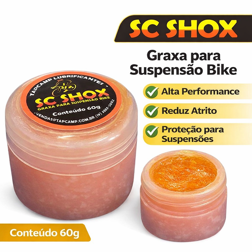 Graxa Sintética SC Shox 60g para Suspensão de Bicicleta MTB – Lubrificante para Garfo e Amortecedor Bike