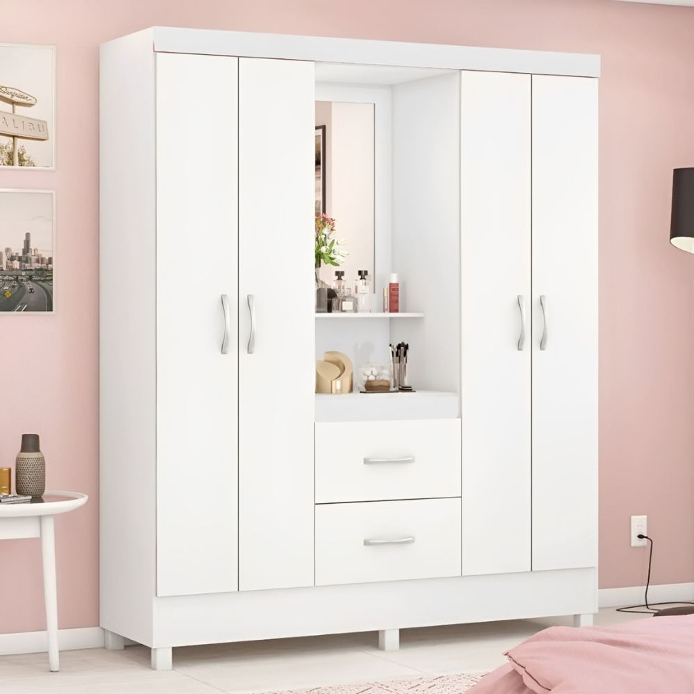 Guarda-Roupa Capelinha Flex 4 Portas 2 Gavetas Lord Demóbile