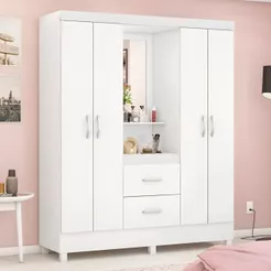 Guarda-Roupa Capelinha Flex 4 Portas 2 Gavetas Lord Demóbile