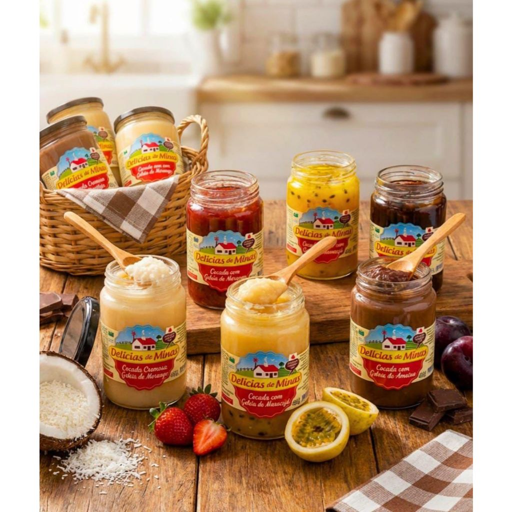 DOCES DE VIDRO COCADA CREMOSA/DELICIAS DE MINAS/CAIXA COM 12 UN