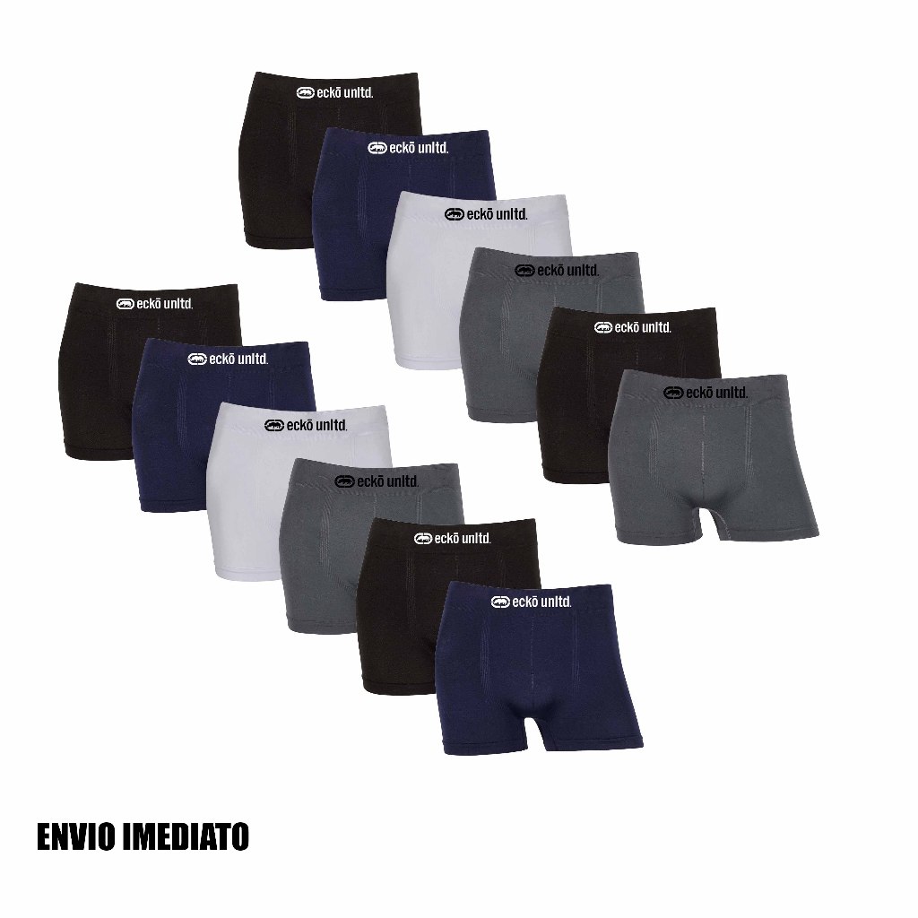 Kit 6 ou 12 cuecas boxer Ecko Originais Microfibra confortáveis Sem Costura