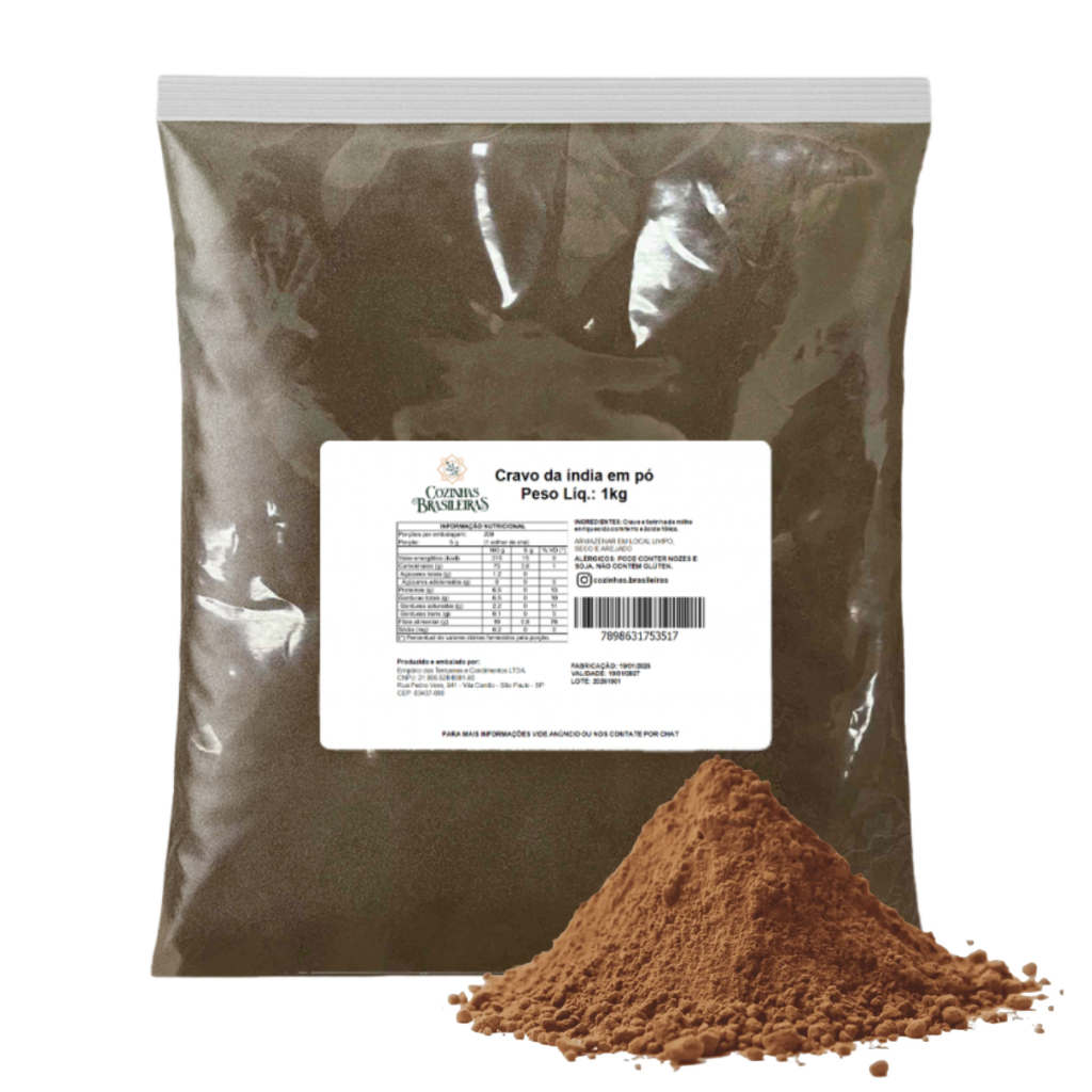 Cravo da índia em pó especiaria p/ doces bebidas receitas 200g 500g e 1kg