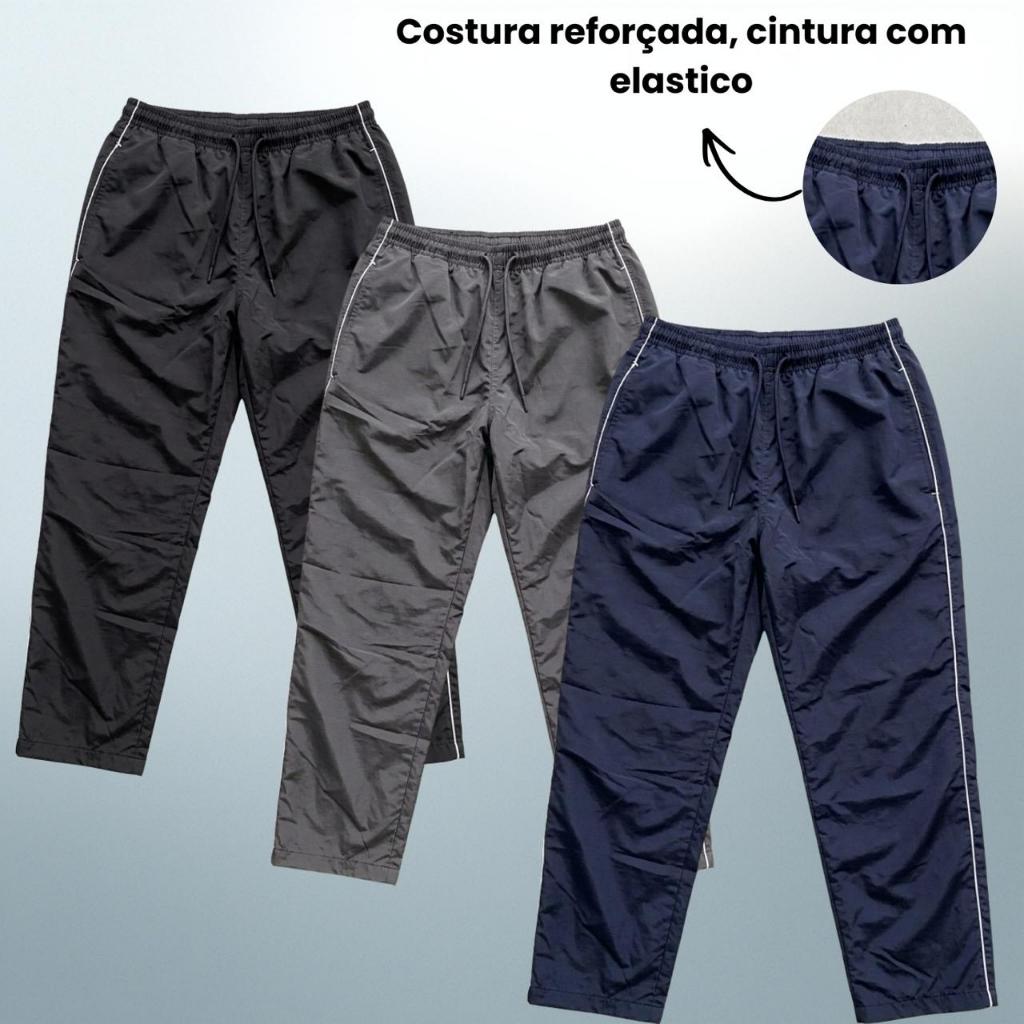 Kit Calças Tactel Feminina Reta Larga Costura Reforçada em Oferta na Shopee