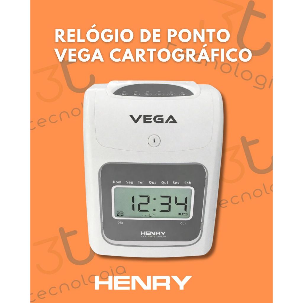 Relógio de Ponto Cartográfico Henry Vega - Relógio de Ponto Prático em Oferta na Shopee