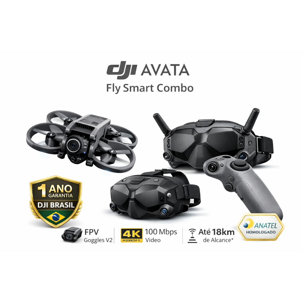 Drone DJI Avata Fly Smart Combo (FPV Goggles V2) BR