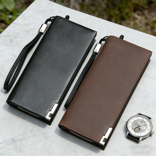 Carteira Longa Empresarial Masculina – Couro PU De Alta Qualidade , Embreagem De Grande Capacidade em Oferta na Shopee
