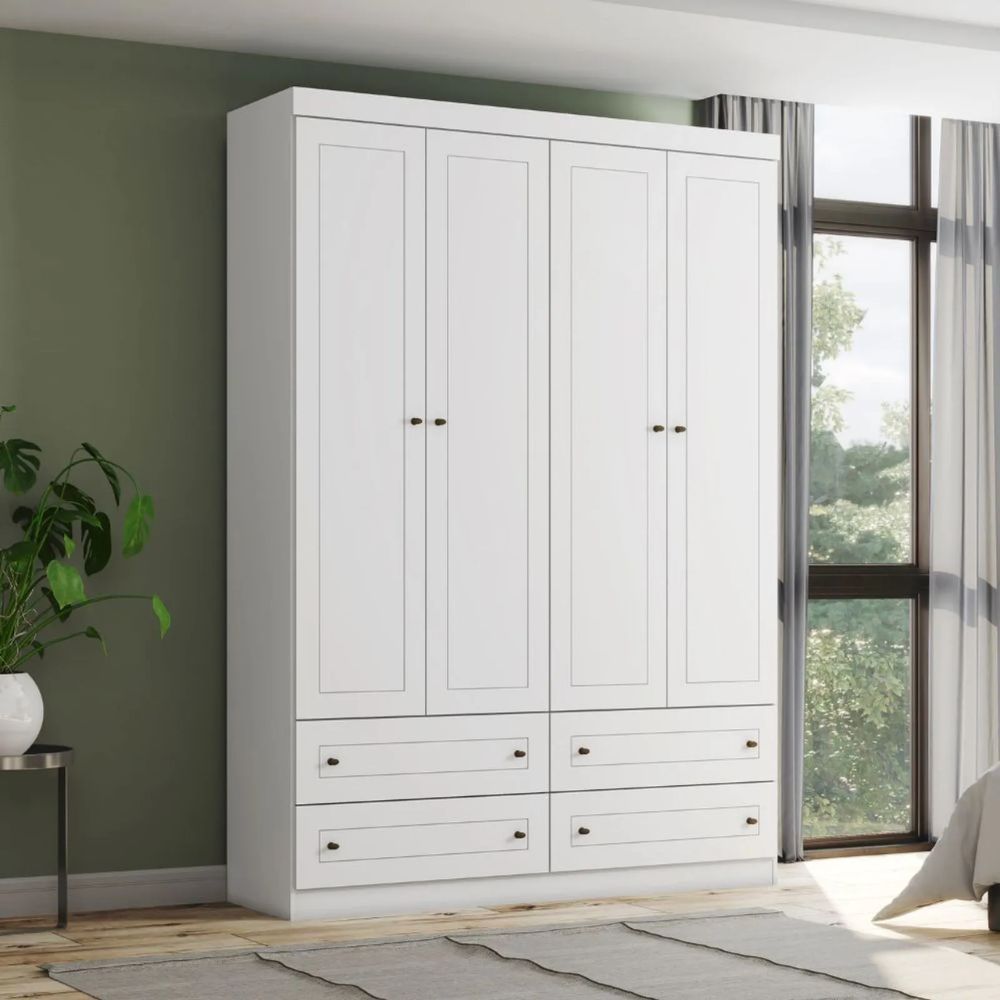 Guarda-Roupa 4 Portas 4 Gavetas Americano Henn