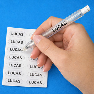 Kit escolar Adesivo nome personalizado Vinil TRANSPARENTE Envio 24 Horas