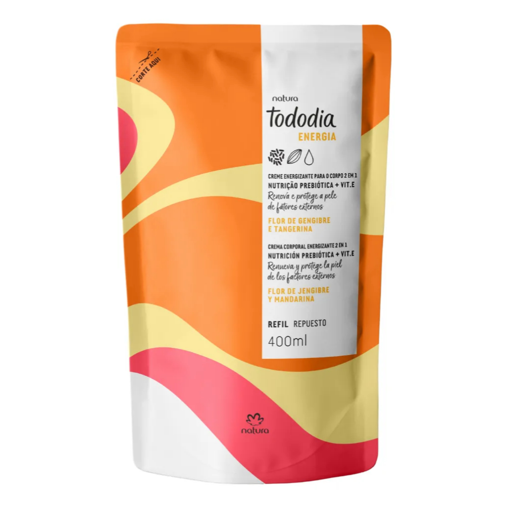 Refil Creme Corporal Natura Tododia Flor de Gengibre e Tangerina 400ml