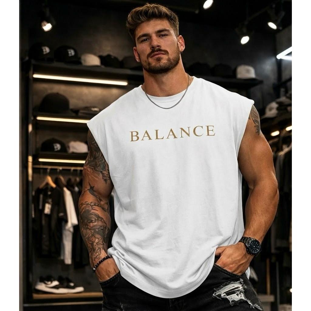Regata Masculina Estilosa Algodão Camiseta Oversized Estilo Machao Cavada Varias Cores Lançamento Academia