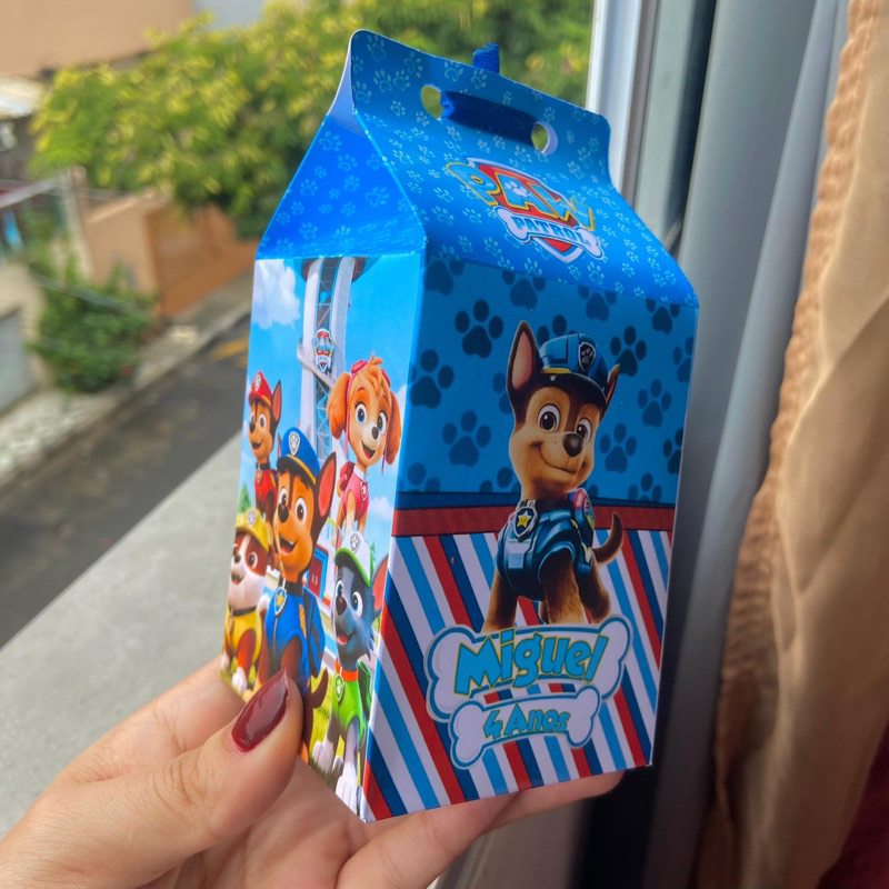 Kit Caixinha Milk Patrulha Canina Personalizada com Nome | Lembrancinha Festa Infantil