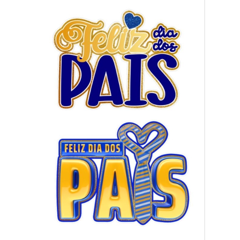 TOPPER DE BOLO PARA ANIVERSÁRIO PERSONALIZADO DIA DOS PAIS 3D