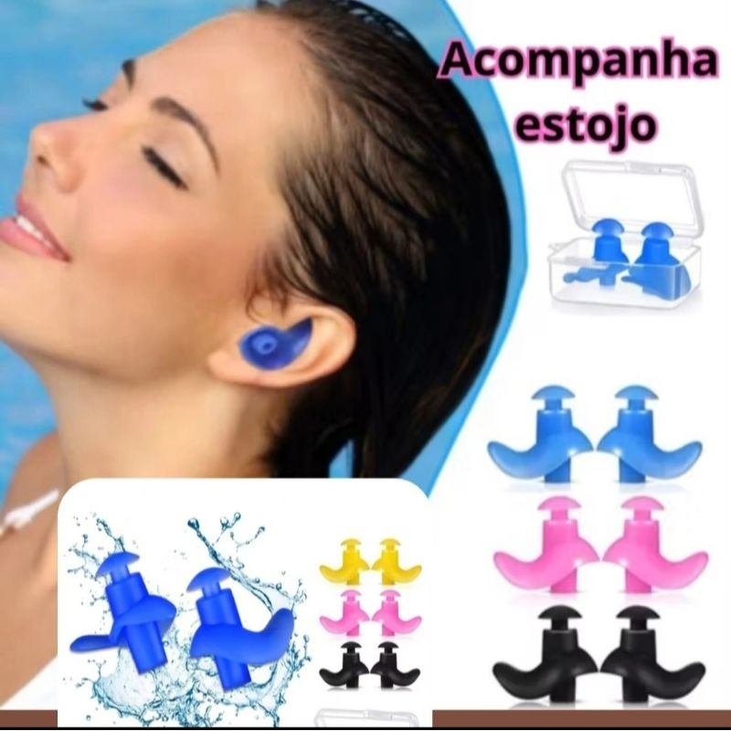 Tampões de Ouvido Protetor Auditivo Natação Mergulho Dormir Ronco Barulho