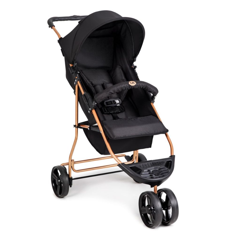 Carrinho De Bebê Passeio Berco 3 Rodas Horus Max Preto e Dourado 0-22 Kg Tutti Baby
