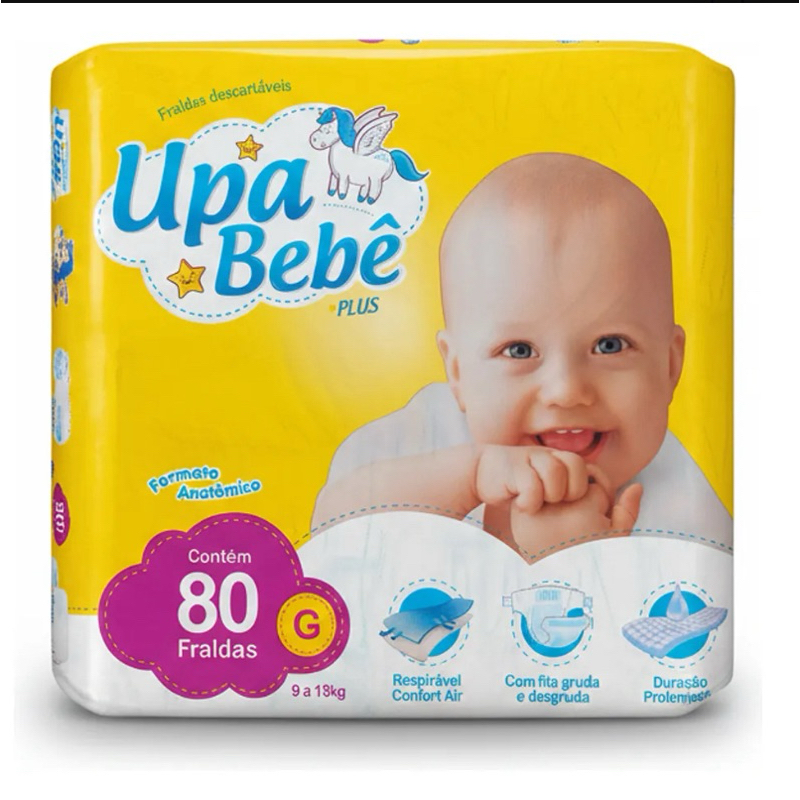 Pacotao de fralda infantil Upa Bebe G 80 unidades em Oferta na Shopee