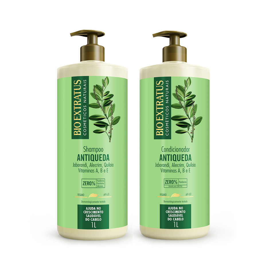 Kit Jaborandi Shampoo e Condicionador Bio Extratus 1L Antiqueda Crescimento Saudável do Cabelo