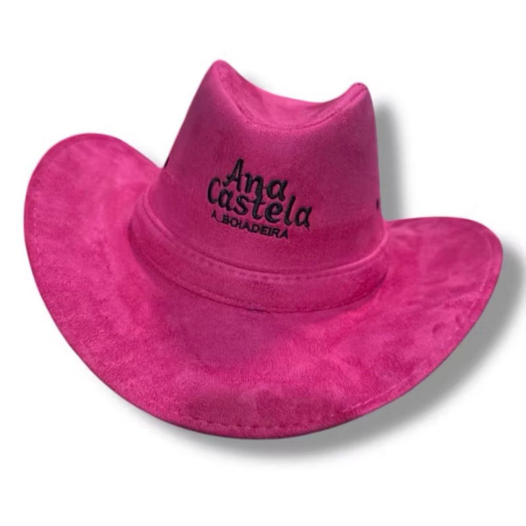 Chapéu Pink Country Ana Castela Boiadeira Bordado Rodeio Sertanejo Festa em Oferta na Shopee