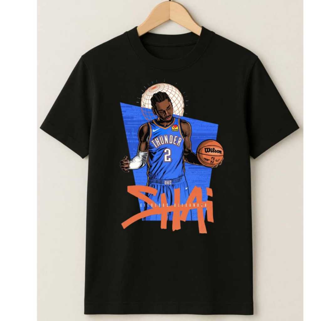 Camiseta Basquete Thunder  Estampa Jogador Streetwear Camisa Masculina Preta TEMOS OVER