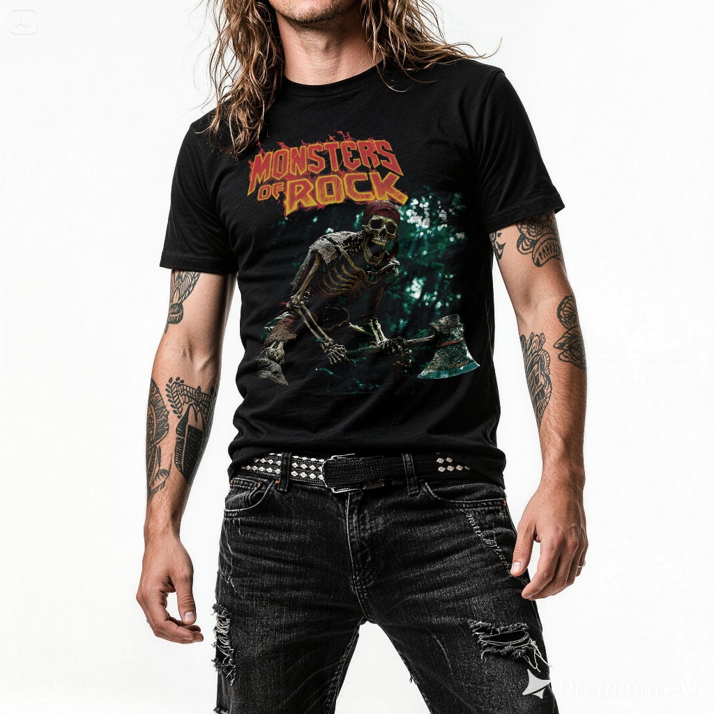 Camiseta Monsters of Rock Guns n Roses, Lynyrd Skynyrd, Extreme, Halestorm, Yngwie Malmsteen, Dirty Honey e Jayler