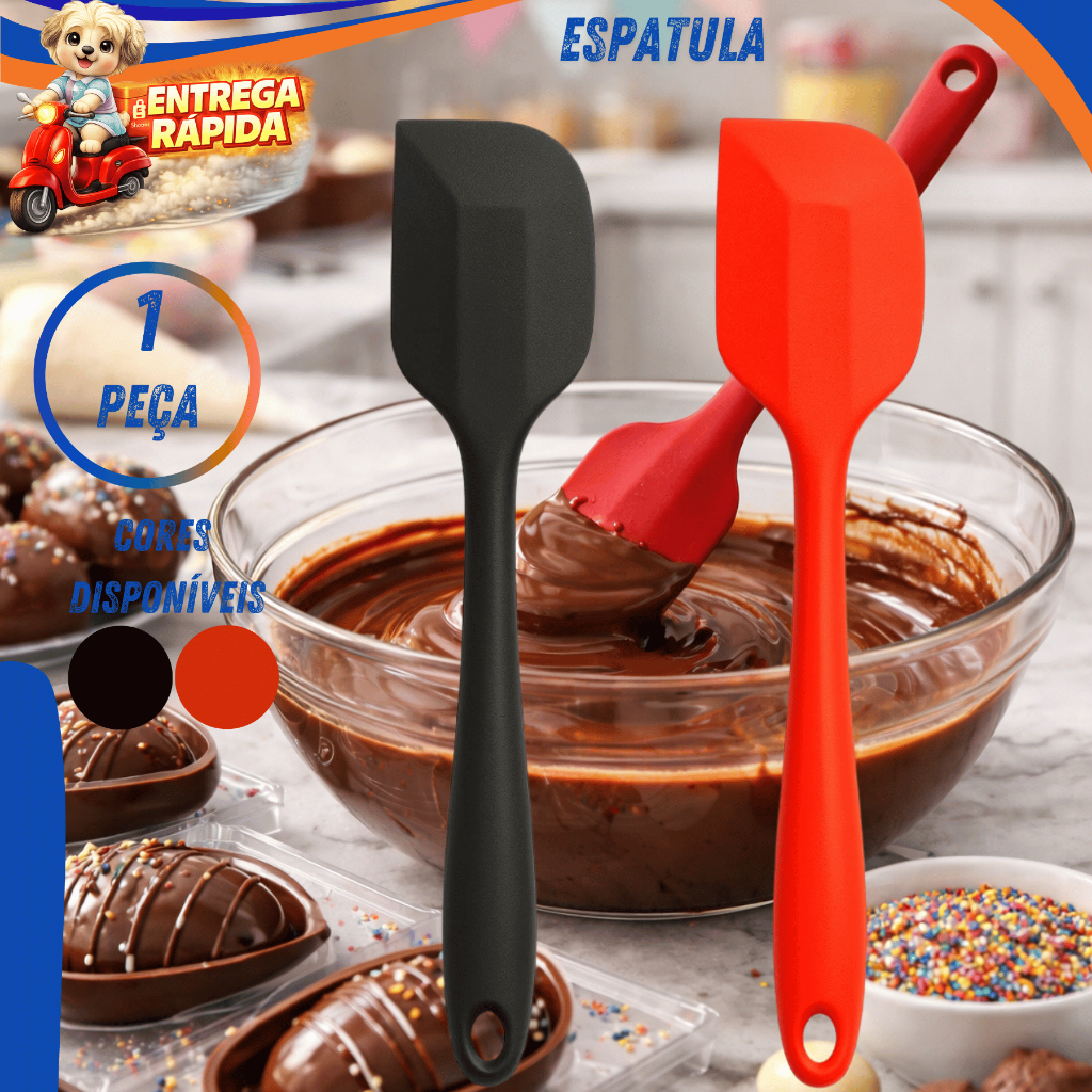 Espátula Silicone Pão Duro Confeitaria Chocolate Ganache Recheios Ovos de Páscoa Cozinha Multiuso .. em Oferta na Shopee