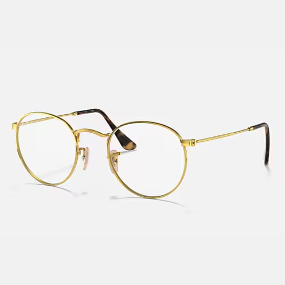 Armação de Grau Ray Ban Redondo Round Metal Dourado 0RX3447V