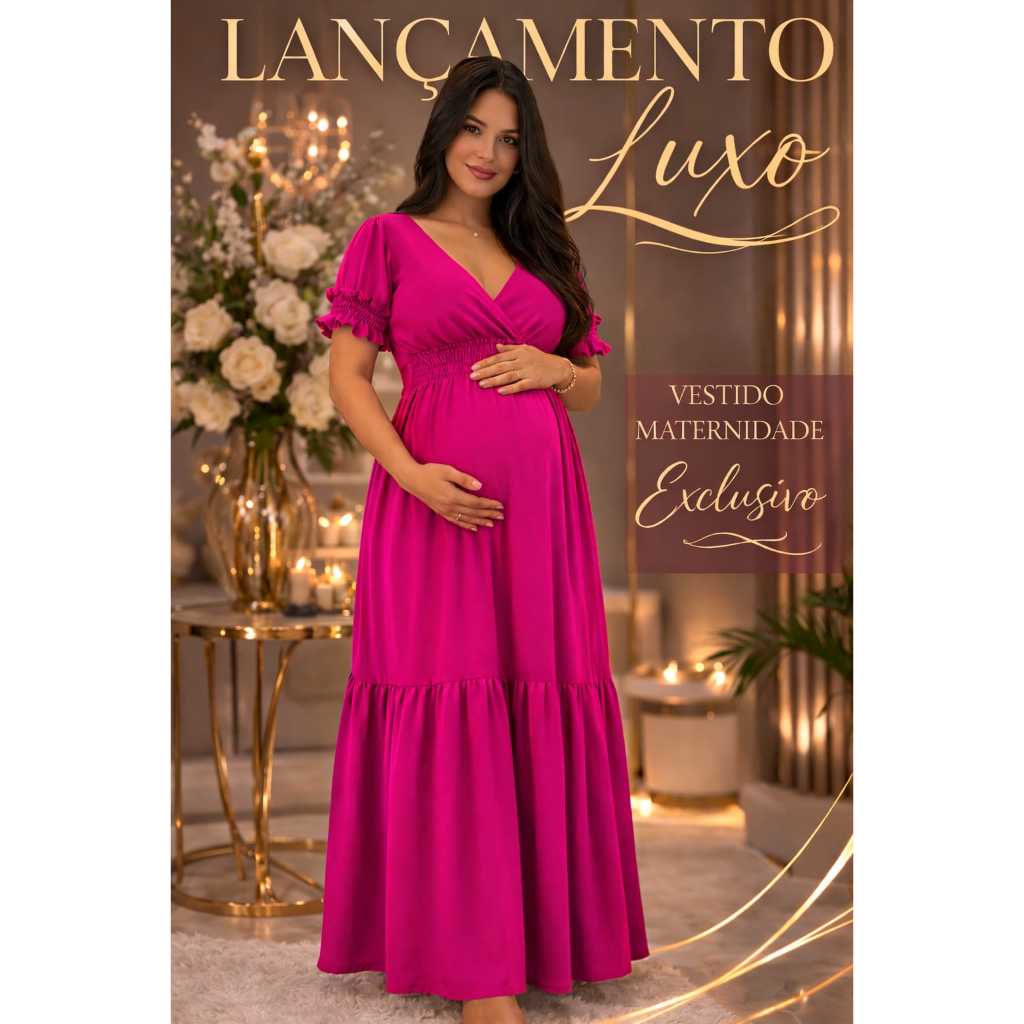 Vestido Longo Feminino Gestante com Lastec na Cintura – Conforto, Elegância e Ajuste Perfeito em Oferta na Shopee