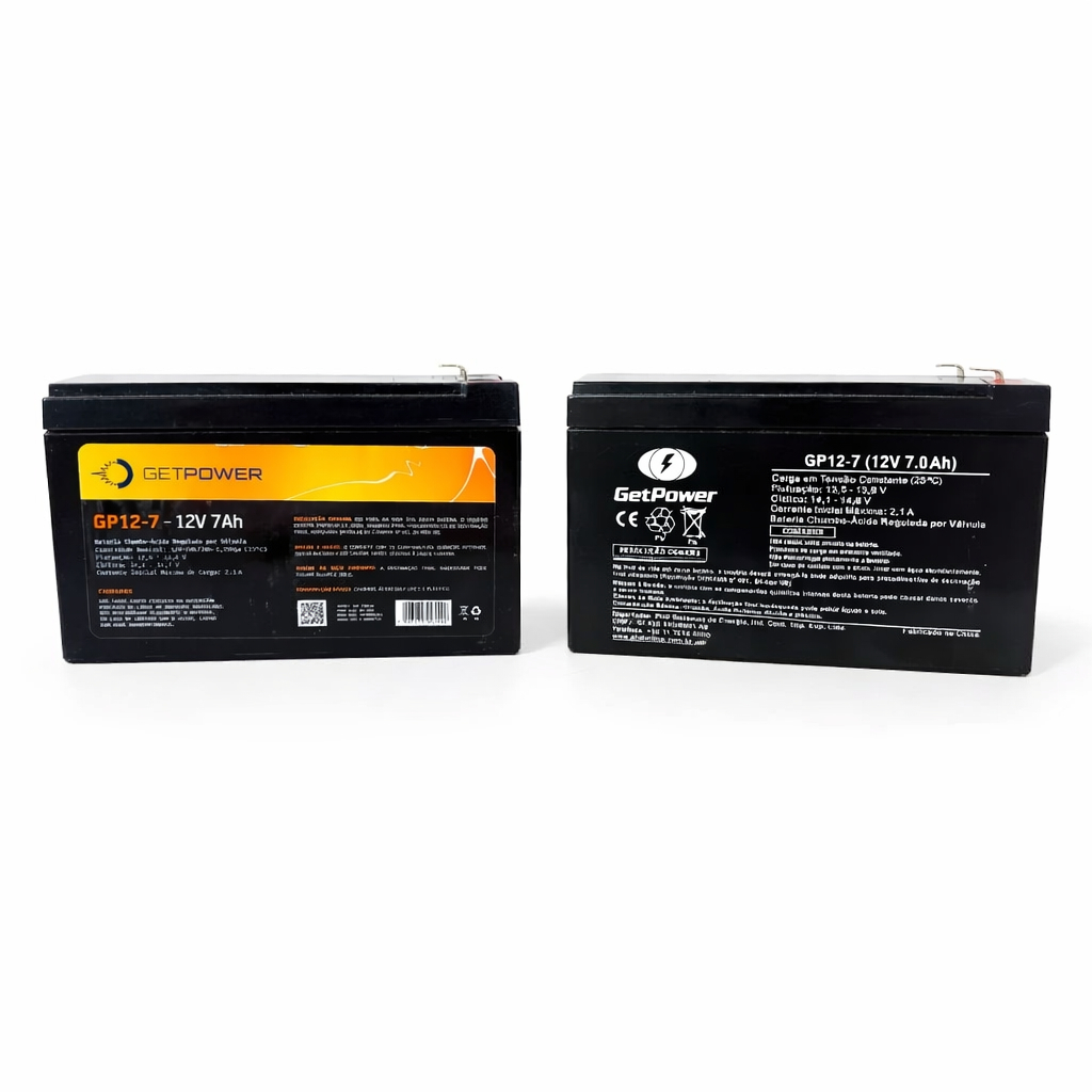 Bateria VRLA GET-POWER 7Ah - Ideal para Nobreaks, Alarmes, Cercas Elétricas e muito mais.