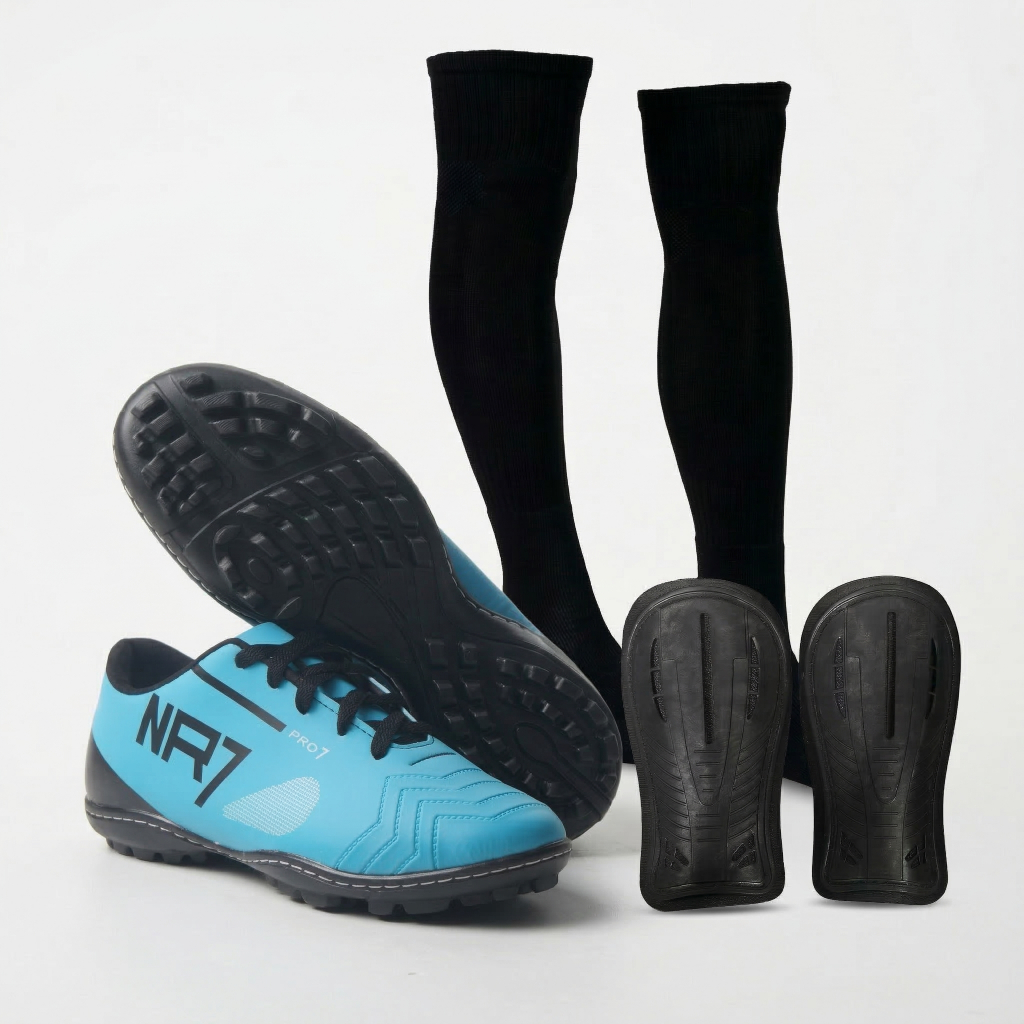 Kit Chuteira + Meião + Caneleira Unissex Conforto Premium Promoção Limitada Sola Costurada